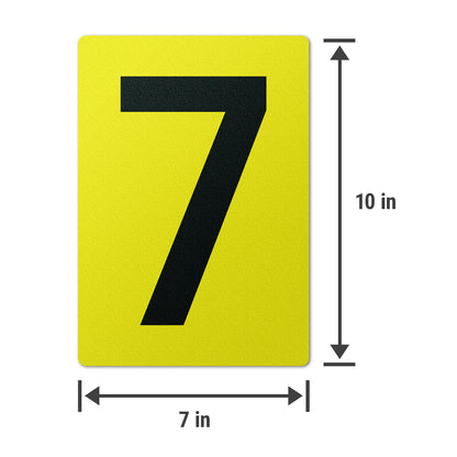 7 x 10in Floor Sticker: Number 7 Anti-Slip Decal