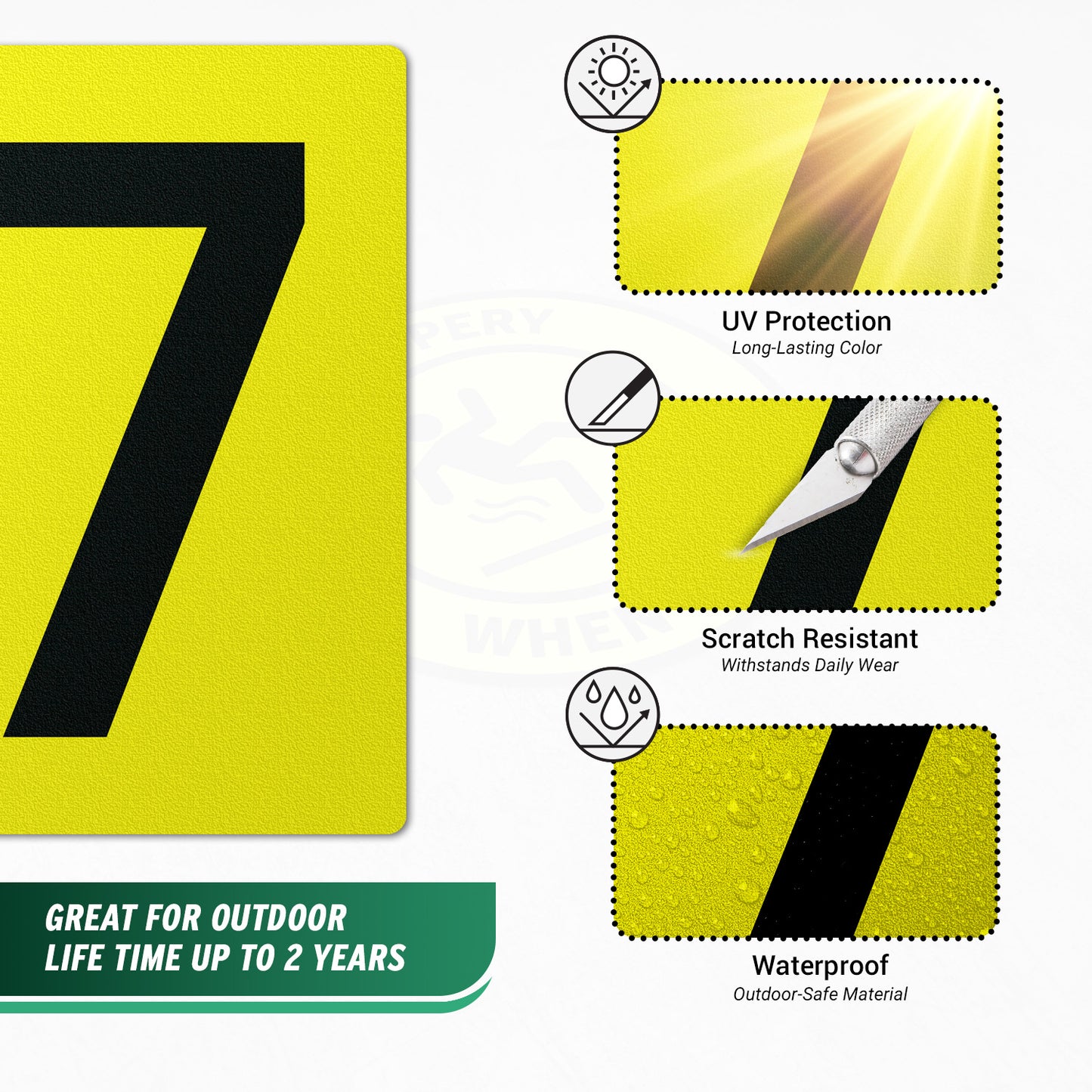 7 x 10in Floor Sticker: Number 7 Anti-Slip Decal