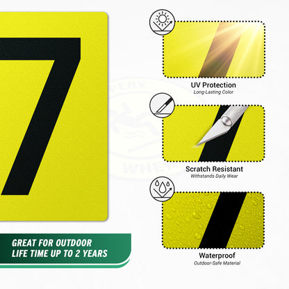 7 x 10in Floor Sticker: Number 7 Anti-Slip Decal
