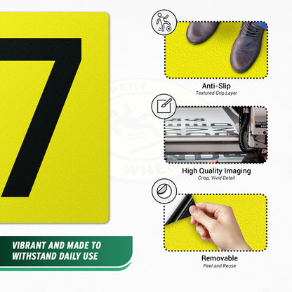 7 x 10in Floor Sticker: Number 7 Anti-Slip Decal