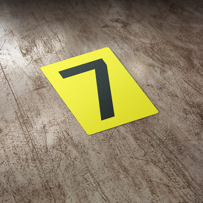 7 x 10in Floor Sticker: Number 7 Anti-Slip Decal