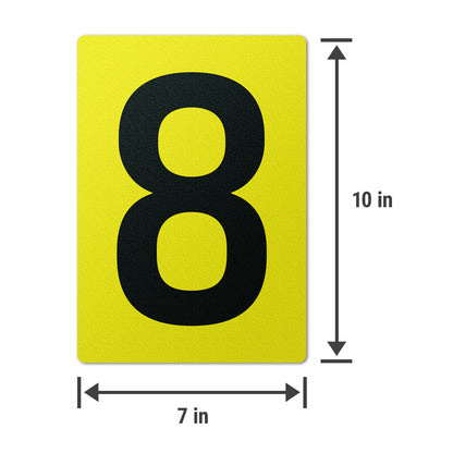 7 x 10in Floor Sticker: Number 8 Anti-Slip Decal