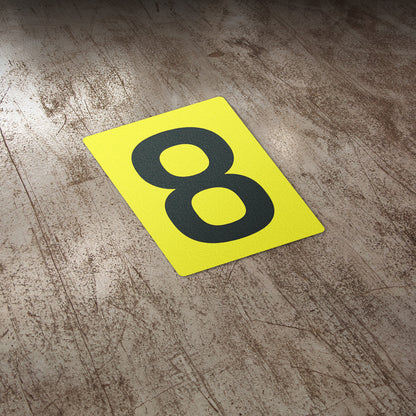 7 x 10in Floor Sticker: Number 8 Anti-Slip Decal