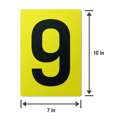 7 x 10in Floor Sticker: Number 9 Anti-Slip Decal