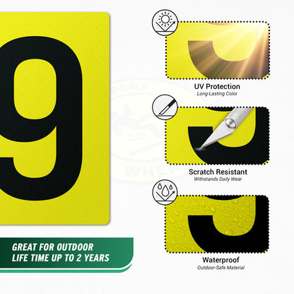 7 x 10in Floor Sticker: Number 9 Anti-Slip Decal