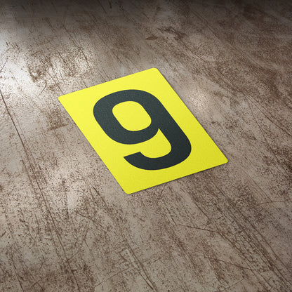 7 x 10in Floor Sticker: Number 9 Anti-Slip Decal
