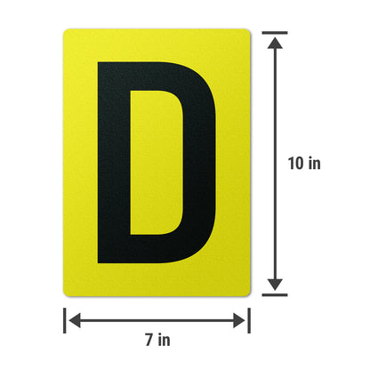 7 x 10in Floor Sticker: Alphabet Letter D Vinyl Decal