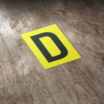 7 x 10in Floor Sticker: Alphabet Letter D Vinyl Decal