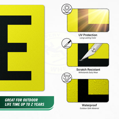 7 x 10in Floor Sticker: Alphabet Letter E Vinyl Decal