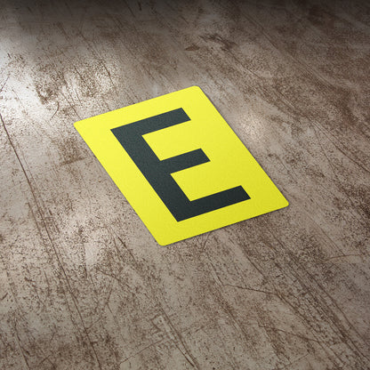 7 x 10in Floor Sticker: Alphabet Letter E Vinyl Decal