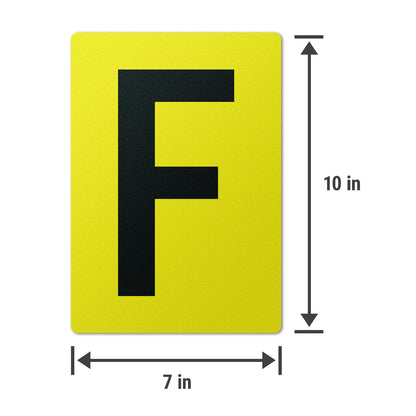 7 x 10in Floor Sticker: Alphabet Letter F Vinyl Decal