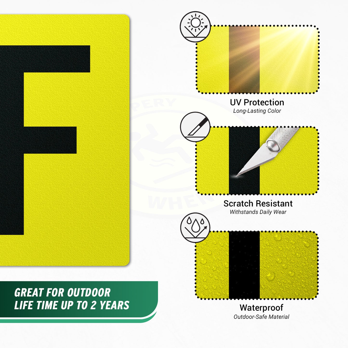 7 x 10in Floor Sticker: Alphabet Letter F Vinyl Decal