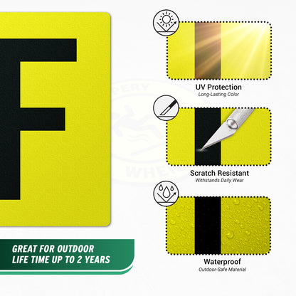 7 x 10in Floor Sticker: Alphabet Letter F Vinyl Decal