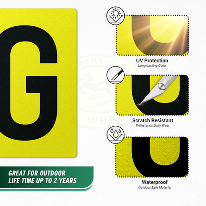 7 x 10in Floor Sticker: Alphabet Letter G Vinyl Decal