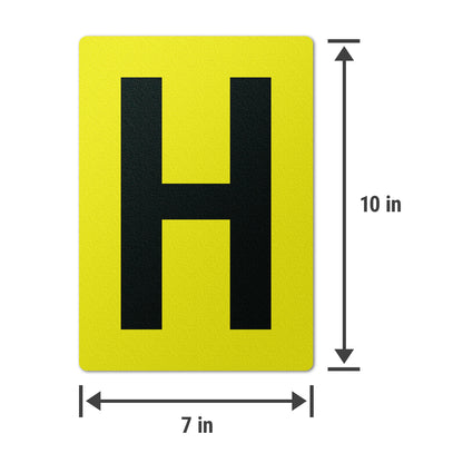 7 x 10in Floor Sticker: Alphabet Letter H Vinyl Decal