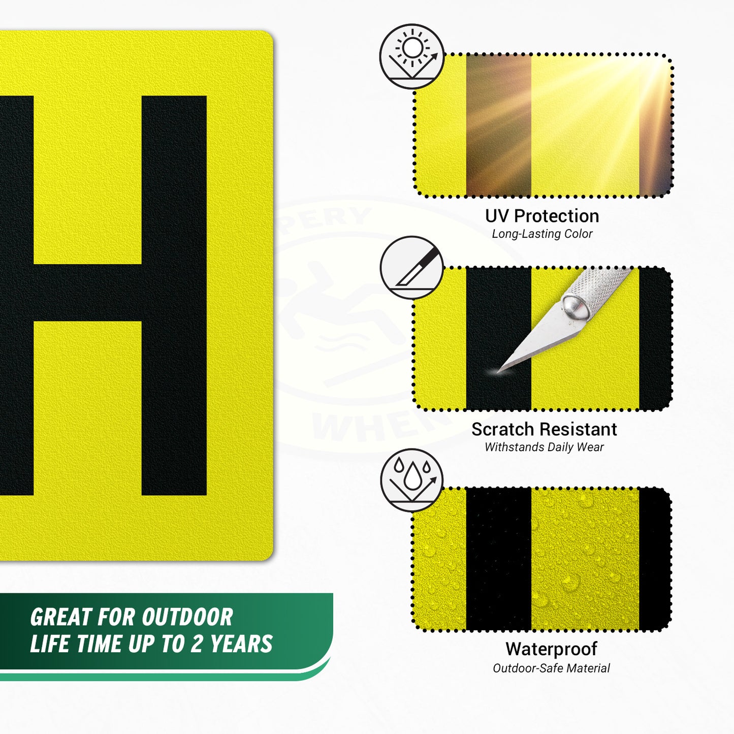 7 x 10in Floor Sticker: Alphabet Letter H Vinyl Decal