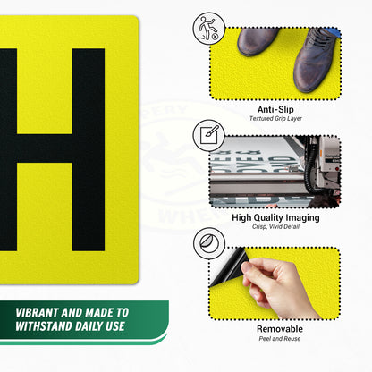 7 x 10in Floor Sticker: Alphabet Letter H Vinyl Decal