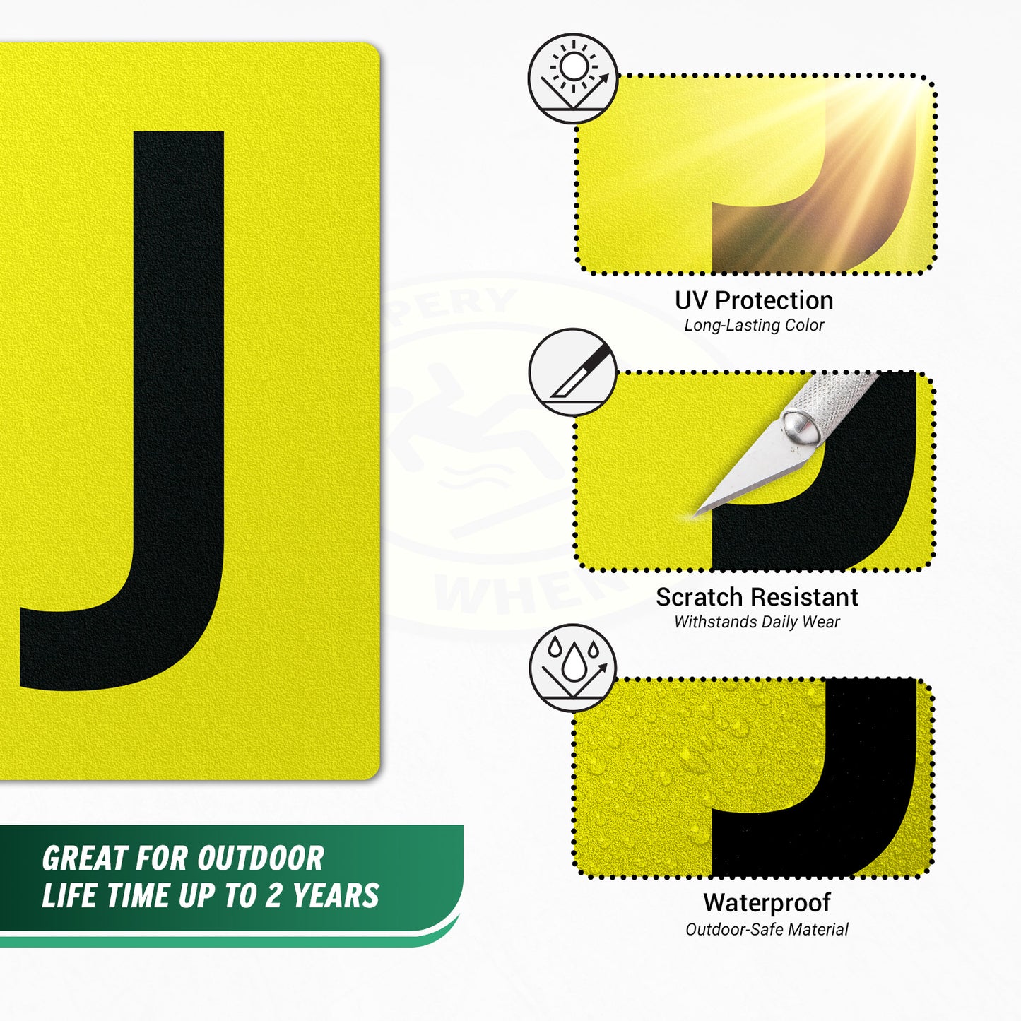 7 x 10in Floor Sticker: Alphabet Letter J Vinyl Decal