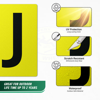 7 x 10in Floor Sticker: Alphabet Letter J Vinyl Decal