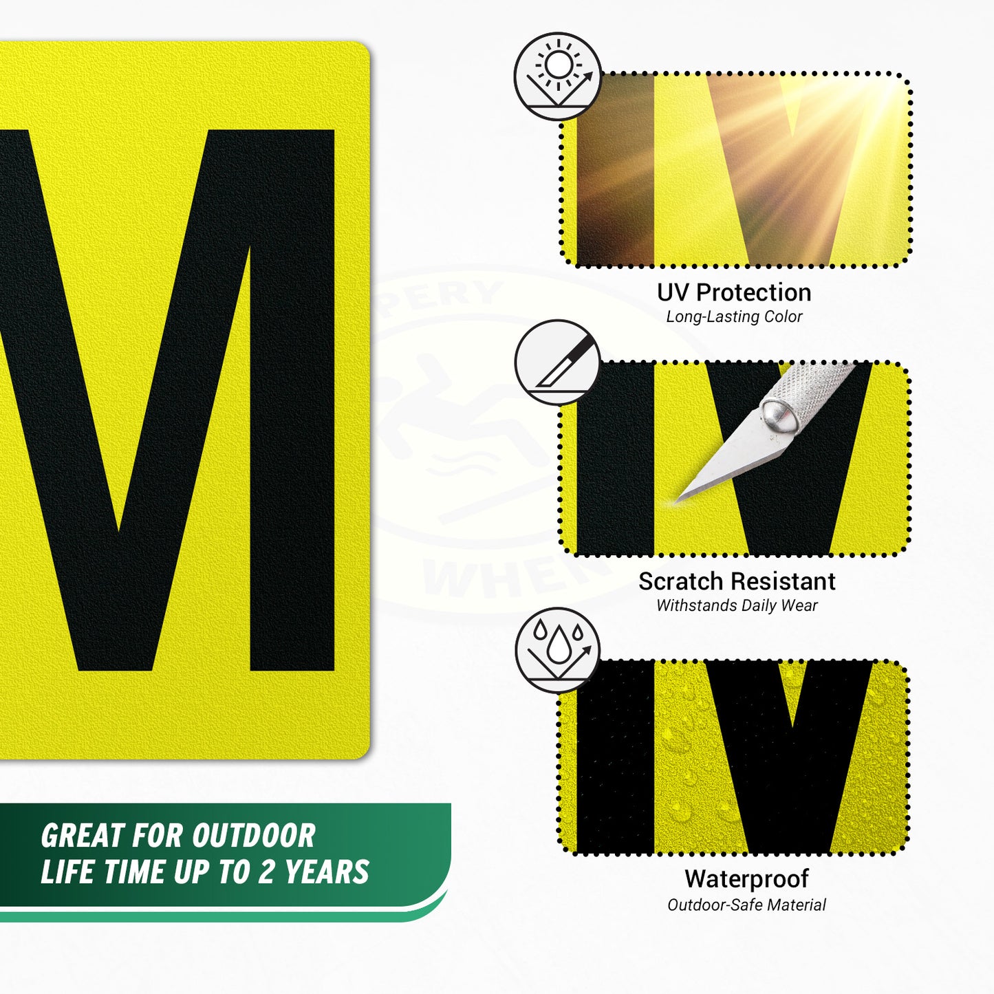 7 x 10in Floor Sticker: Alphabet Letter M Vinyl Decal