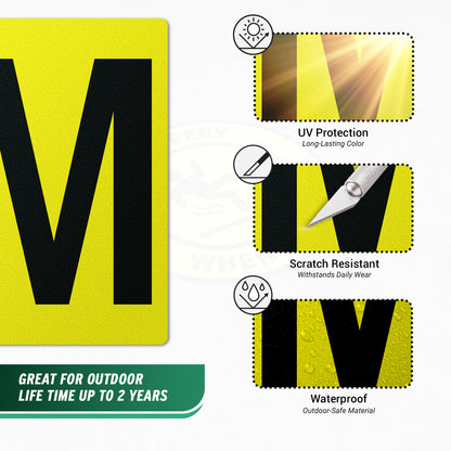 7 x 10in Floor Sticker: Alphabet Letter M Vinyl Decal