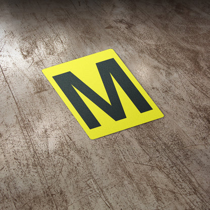 7 x 10in Floor Sticker: Alphabet Letter M Vinyl Decal