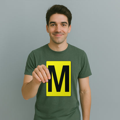 7 x 10in Floor Sticker: Alphabet Letter M Vinyl Decal