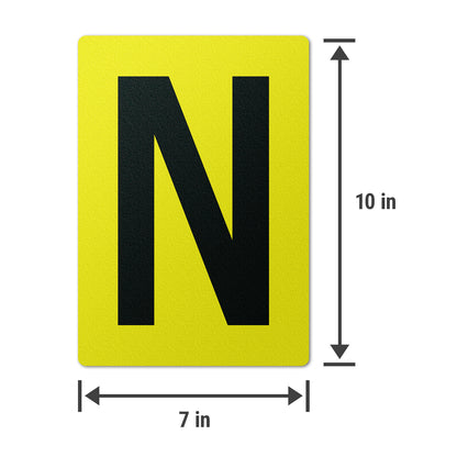 7 x 10in Floor Sticker: Alphabet Letter N Vinyl Decal