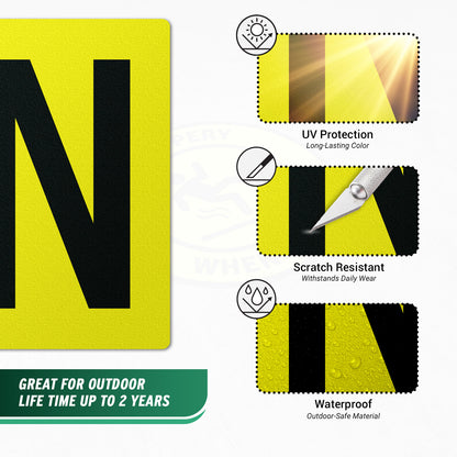 7 x 10in Floor Sticker: Alphabet Letter N Vinyl Decal