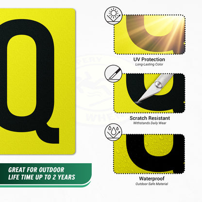 7 x 10in Floor Sticker: Alphabet Letter Q Vinyl Decal