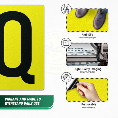 7 x 10in Floor Sticker: Alphabet Letter Q Vinyl Decal
