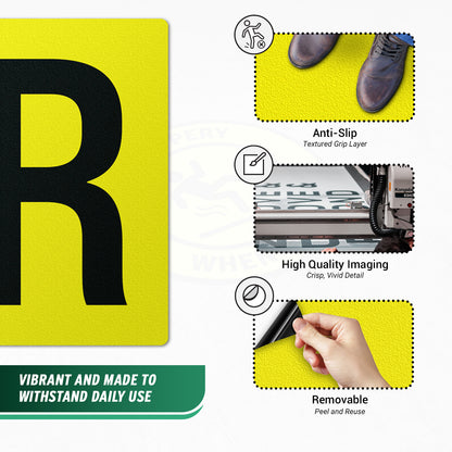 7 x 10in Floor Sticker: Alphabet Letter R Vinyl Decal