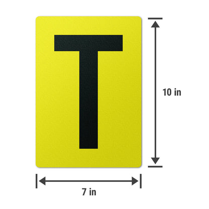 7 x 10in Floor Sticker: Alphabet Letter T Vinyl Decal