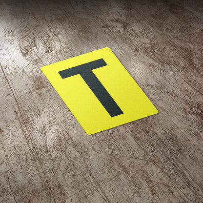7 x 10in Floor Sticker: Alphabet Letter T Vinyl Decal