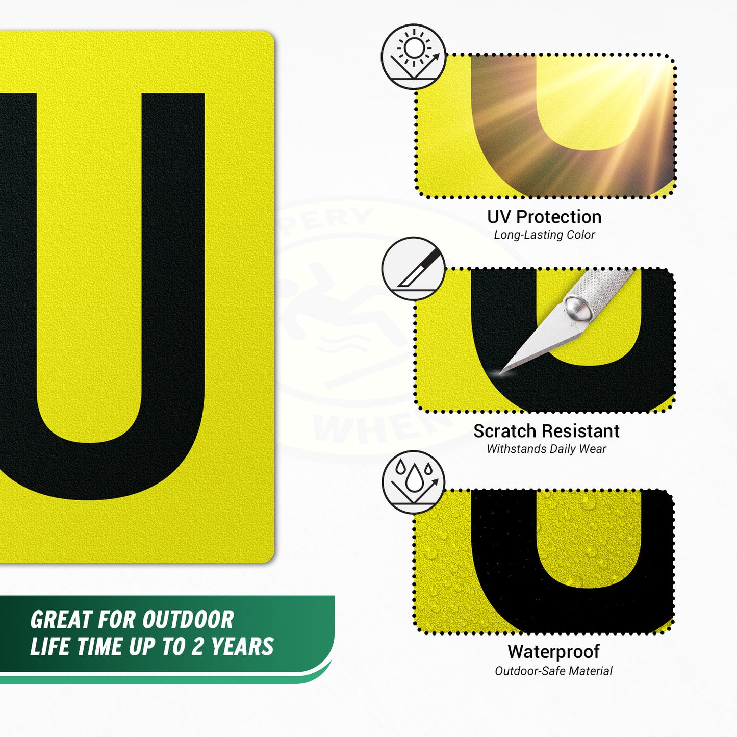 7 x 10in Floor Sticker: Alphabet Letter U Vinyl Decal