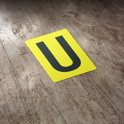 7 x 10in Floor Sticker: Alphabet Letter U Vinyl Decal