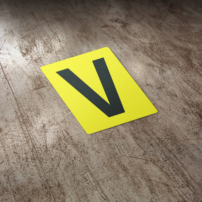 7 x 10in Floor Sticker: Alphabet Letter V Vinyl Decal