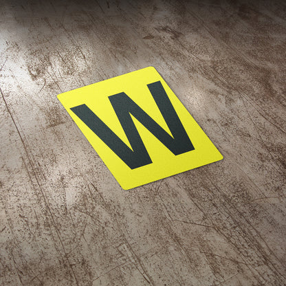 7 x 10in Floor Sticker: Alphabet Letter W Vinyl Decal