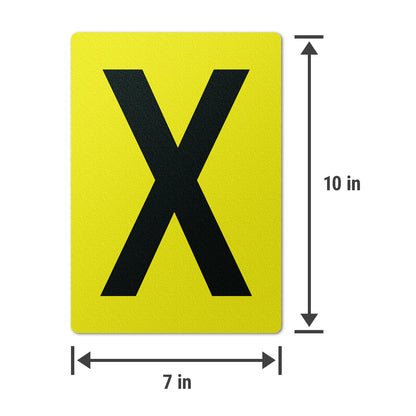 7 x 10in Floor Sticker: Alphabet Letter X Vinyl Decal