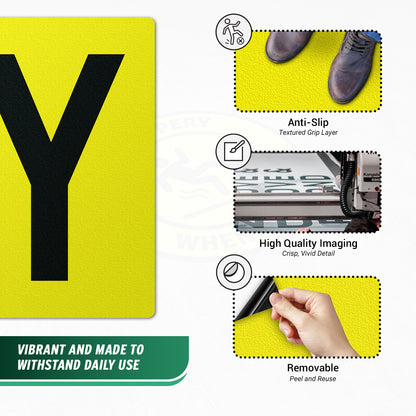 7 x 10in Floor Sticker: Alphabet Letter Y Vinyl Decal