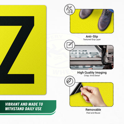 7 x 10in Floor Sticker: Alphabet Letter Z Vinyl Decal