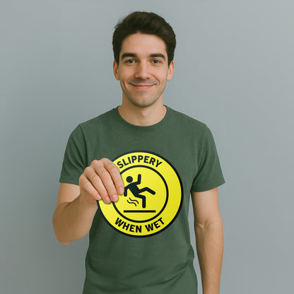 6.25in Warning Sticker: Slippery When Wet Floor Decal (2-Pack)