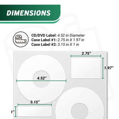 CD/DVD Labels: Neato CLP-192301 Compatible Laser & Inkjet Printers