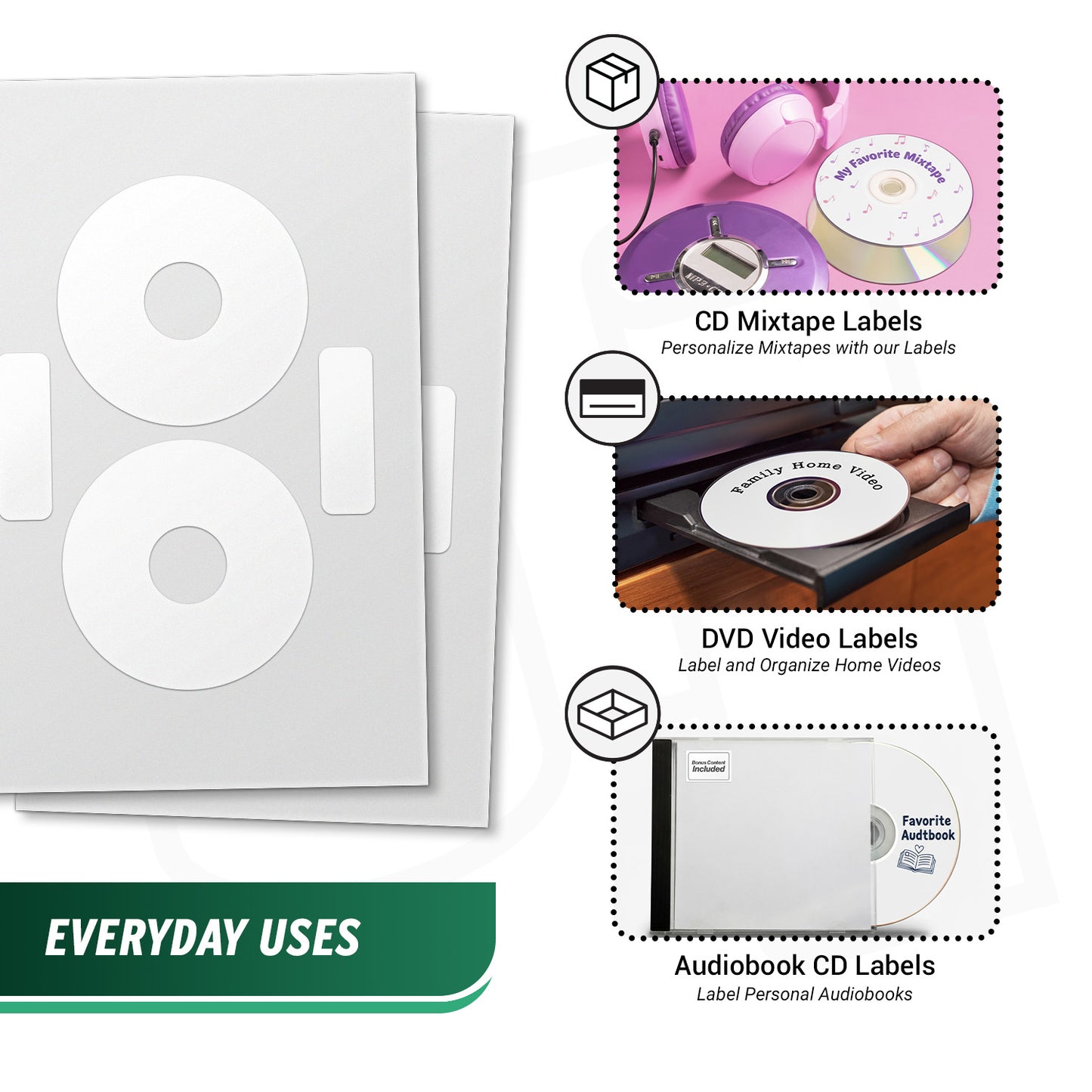 CD/DVD Labels: Neato CLP-192217 Compatible Inkjet & Laser Printers