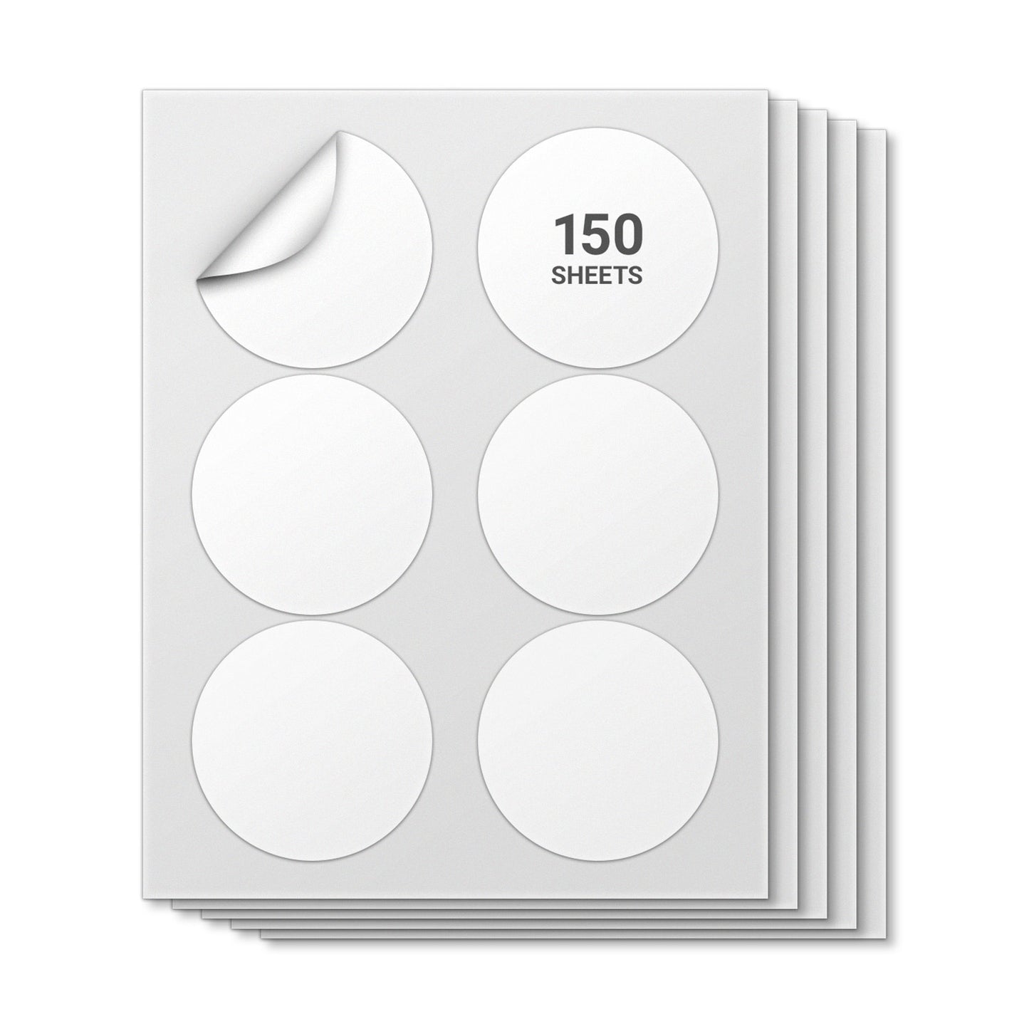3.33in Blank Circle Labels: White Laser & Inkjet Printable (6 Labels/Sheet, 150 Sheets)