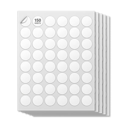 1.2in Blank Circle Labels: Laser & Inkjet Printable White Stickers (7200 Total)