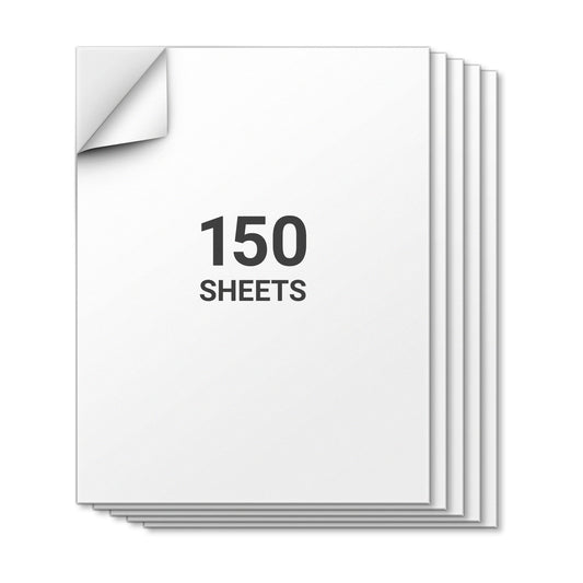 8.5 x 11in Printable Label: Blank Rectangle White (150 Total)