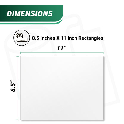 8.5 x 11in Printable Label: Blank Rectangle White (150 Total)