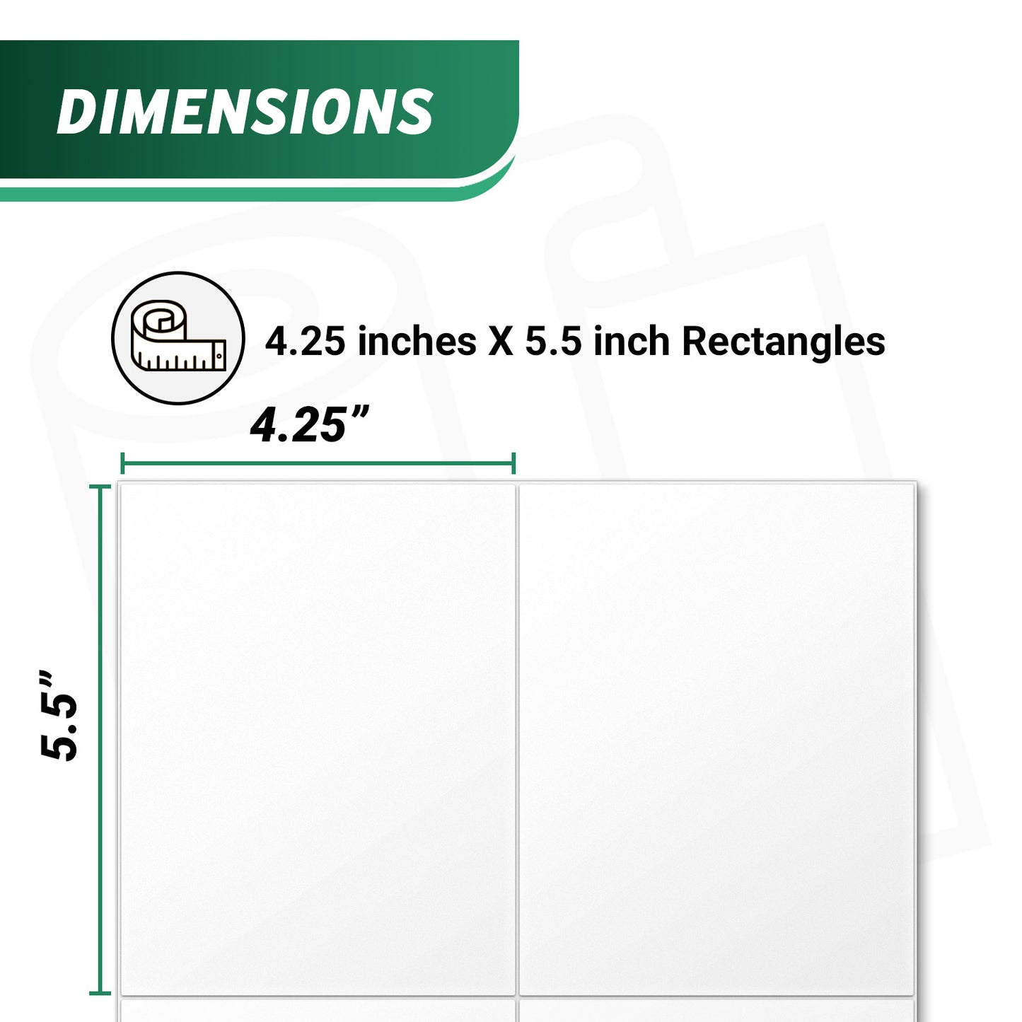 4.25 x 5.5in Blank Rectangle Labels: White 600 Total