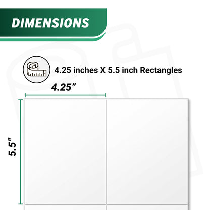 4.25 x 5.5in Blank Rectangle Labels: White 600 Total